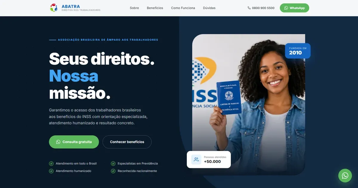 Site ABATRA no computador