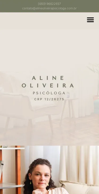 Site Aline Oliveira no celular